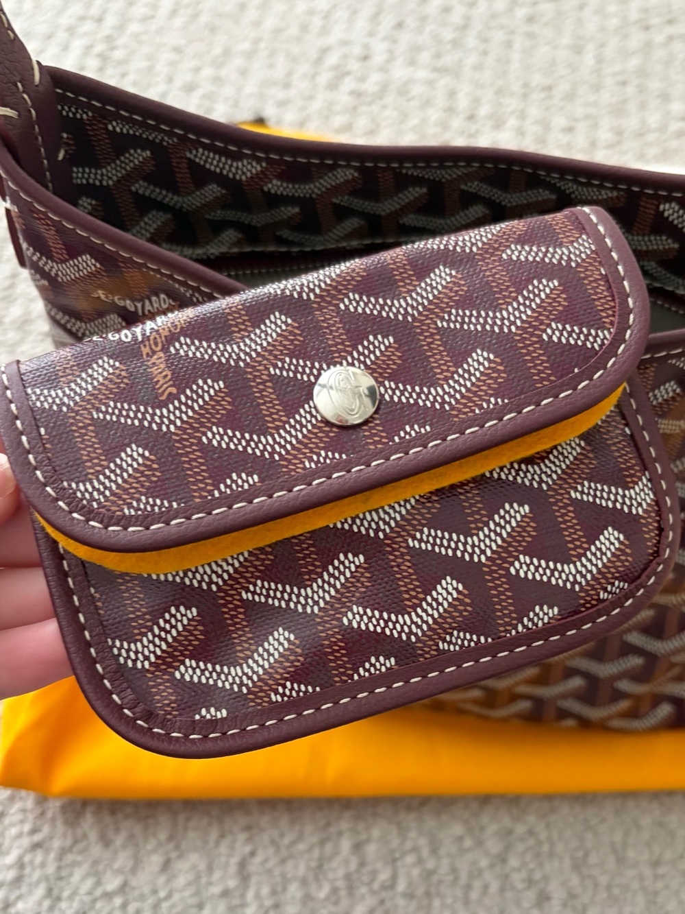 Goyard Mini Boheme Hobo Burgundy Authentic NWT - Picture 10 of 16